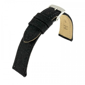 Czarny pasek do zegarka materiałowy PASK-1650118S-18mm