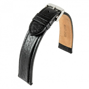 Czarny pasek do zegarka skórzany przedłużany 9186SL0122S-22m