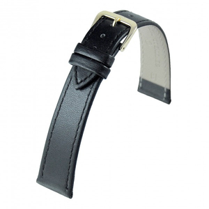 Czarny pasek do zegarka skórzany 3400118S-18mm