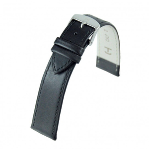 Czarny pasek do zegarka skórzany 45230120S-12mm