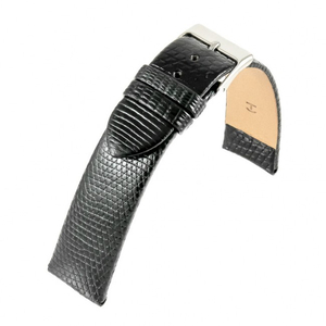 Czarny pasek do zegarka skórzany ORYGINALNA JASZCZURKA 00760118S-18mm