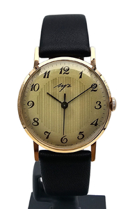 Męski złoty, używany zegarek radziecki ŁUCZ 14K
