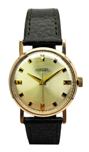 Męski złoty, używany zegarek RAKIETA 14K