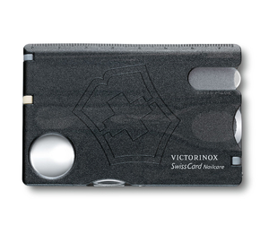 Victorinox SwissCard Nailcare 0.7240.T3 Czarna transparentna SwissCard ze szklanym pilniczkiem do paznokci 07240T3