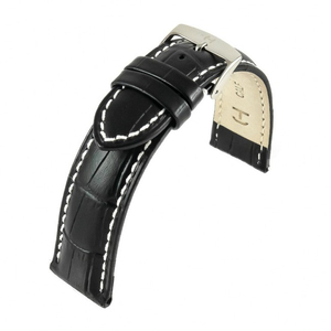 Czarny pasek do zegarka skórzany przedłużany 0182L0118S-18mm