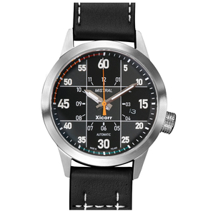 Zegarek Xicorr Mistral czarny z pomarańczowym sekundnikiem X0602