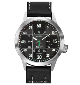 Zegarek Xicorr Mistral czarny z zielonym sekundnikiem X0604