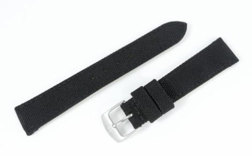 Czarny pasek do zegarka materiałowy PASK-1650118S-18mm