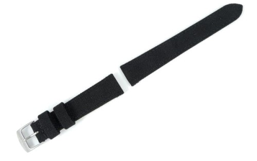 Czarny pasek do zegarka materiałowy PASK-1650118S-18mm