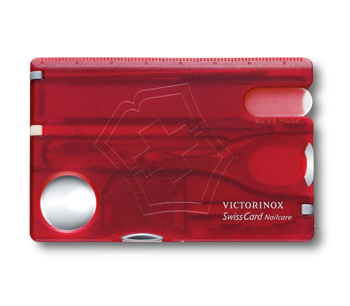 Victorinox SwissCard Nailcare 0.7240.T Czerwona transparentna SwissCard ze szklanym pilniczkiem do paznokci 07240T