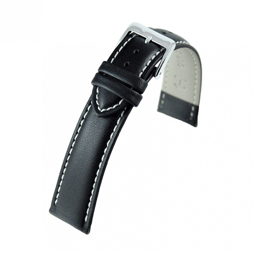 Czarny pasek do zegarka skórzany 5470118S-24mm