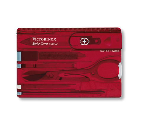 Victorinox SwissCard Classic z 10 funkcjami transparentna czerwona 0.7100.T