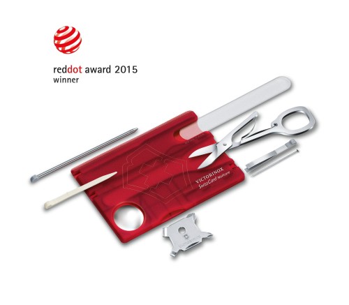 Victorinox SwissCard Nailcare 0.7240.T Czerwona transparentna SwissCard ze szklanym pilniczkiem do paznokci 07240T