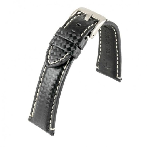 Czarny pasek do zegarka z tworzywa 01670120S-24mm