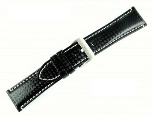 Czarny pasek do zegarka z tworzywa 01670120S-24mm