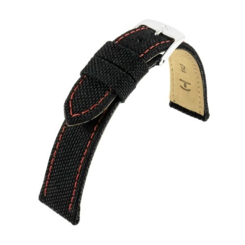 Czarny pasek do zegarka materiałowy PASK-16501R18S-18mm