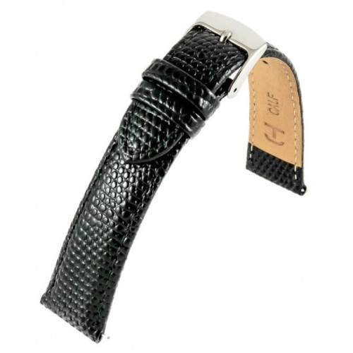 Czarny pasek do zegarka skórzany 00650118S-20mm