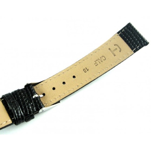 Czarny pasek do zegarka skórzany 00650118S-20mm