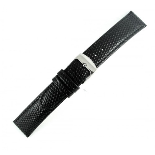 Czarny pasek do zegarka skórzany 00650118S-20mm