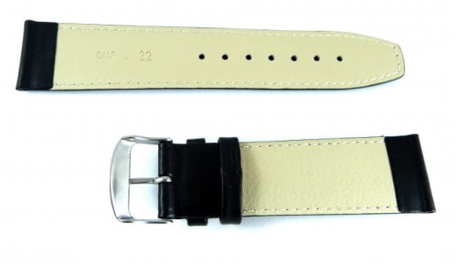 Czarny pasek do zegarka skórzany 00770118S-18mm