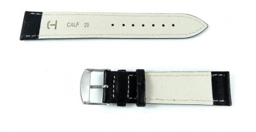 Czarny pasek do zegarka skórzany 45230120S-12mm