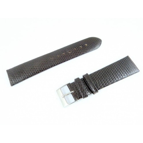 Brązowy pasek do zegarka skórzany ORYGINALNA JASZCZURKA 00760218S-18mm