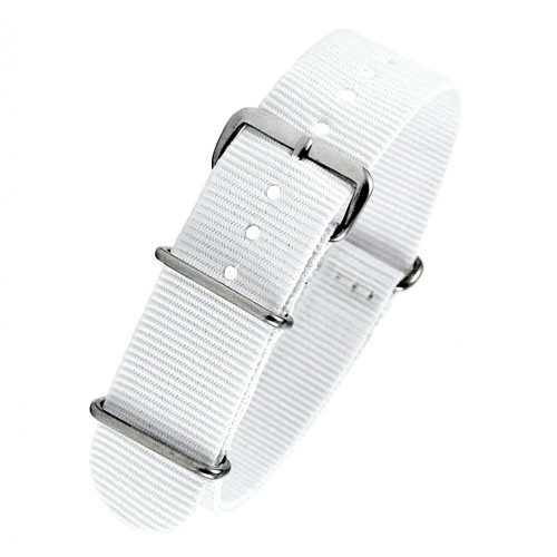 Biały pasek parciany NATO 5101000418S-20mm