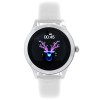Zegarek RUBICON SMARTWATCH Damski Bluetooth srebrny na białym pasku