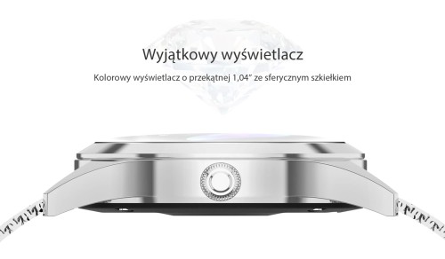 Zegarek RUBICON SMARTWATCH Damski Bluetooth srebrny na białym pasku