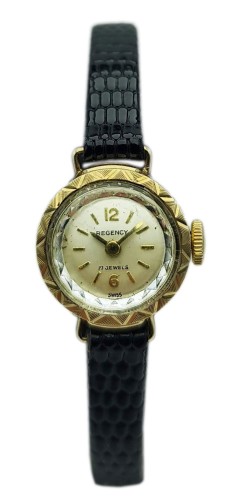 Damski złoty 14kt filigranowy szwajcarski Zegarek REGENCY z lat 60-tych