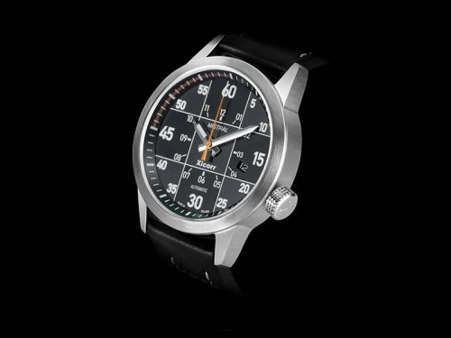 Zegarek Xicorr Mistral czarny z pomarańczowym sekundnikiem X0602