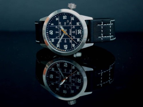 Zegarek Xicorr Mistral czarny z pomarańczowym sekundnikiem X0602