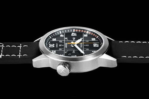 Zegarek Xicorr Mistral czarny z pomarańczowym sekundnikiem X0602