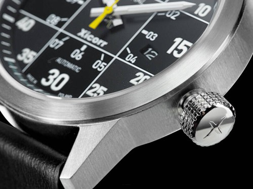 Zegarek Xicorr Mistral czarny z żółtym sekundnikiem X0603