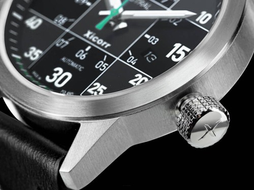 Zegarek Xicorr Mistral czarny z zielonym sekundnikiem X0604