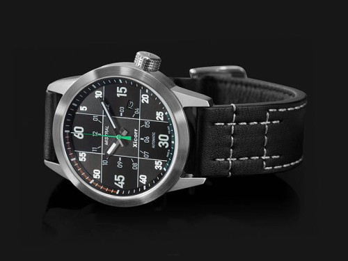 Zegarek Xicorr Mistral czarny z zielonym sekundnikiem X0604