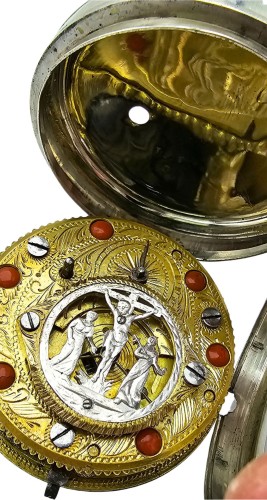 UNIKATOWY SREBRNY używany - Kieszonkowy XVIII W,  Watykański Szpindlak