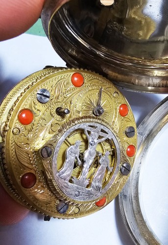 UNIKATOWY SREBRNY używany - Kieszonkowy XVIII W,  Watykański Szpindlak