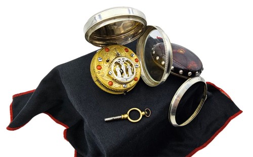 UNIKATOWY SREBRNY używany - Kieszonkowy XVIII W,  Watykański Szpindlak