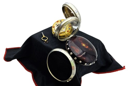 UNIKATOWY SREBRNY używany - Kieszonkowy XVIII W,  Watykański Szpindlak