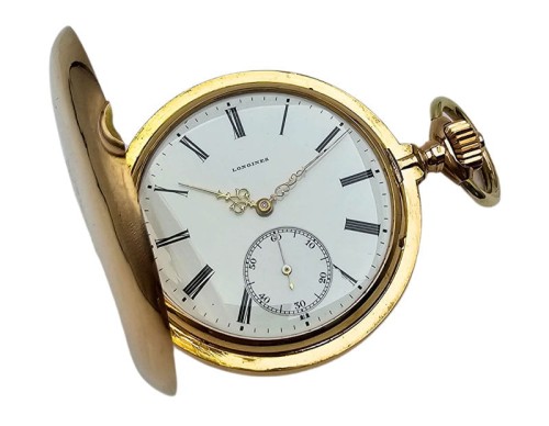 Używany Złoty kieszonkowy LONGINES z 1902 roku! IDEAŁ + ZŁOTA DEWIZKA