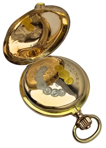 Używany Złoty kieszonkowy LONGINES z 1902 roku! IDEAŁ + ZŁOTA DEWIZKA