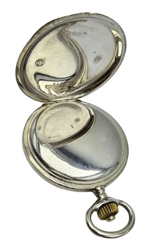 Używany, srebrny zegarek kieszonkowy IWC schaffhausen