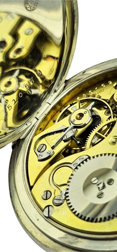 Używany, srebrny zegarek kieszonkowy IWC schaffhausen