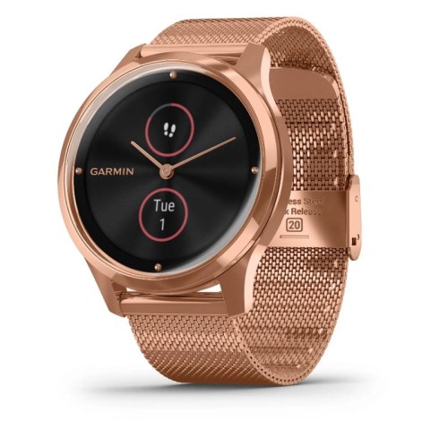 Zegarek GARMIN VIVOMOVE 010-02241-24 SMARTWATCH KOPERTA Z STALI Z PVD Z BRANSOLETĄ MILANESE 0100224124
