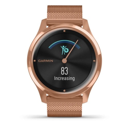 Zegarek GARMIN VIVOMOVE 010-02241-24 SMARTWATCH KOPERTA Z STALI Z PVD Z BRANSOLETĄ MILANESE 0100224124