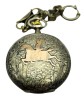 Używany, srebrny zegarek kieszonkowy OMEGA  pięknie zdobiony, inkrustowany złotem z początku XX wieku