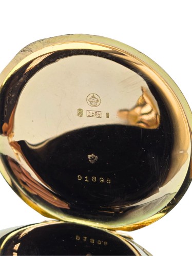 Złoty 14kt zegarek kieszonkowy UNION HORLOGERE BIENNE-GENEVE