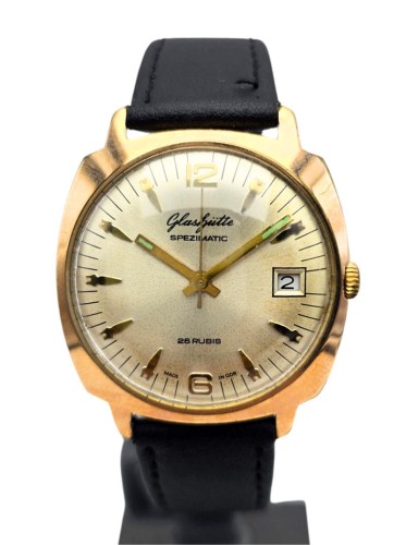 Pozłacany używany zegarek GLASHUTTE SPEZIMATIC 26 rubis