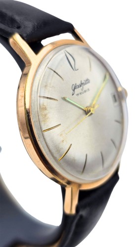 Pozłacany używany zegarek GLASHUTTE 17 rubis